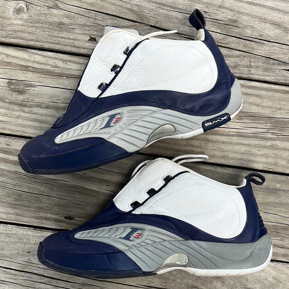 Men’s navy white leather Reebok Answer IV 4 Iverson Georgetown Sneaker size 14